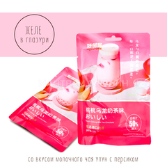 Желе в глазури Hollygee Peach Oolong Milk Tea Chocolate вкус молочный чай улун с персиком 21 г