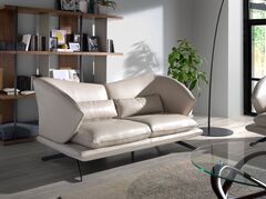 Диван 2-х местный 6145/KF2157-2P-M5652 кожаный с декоративными подушками