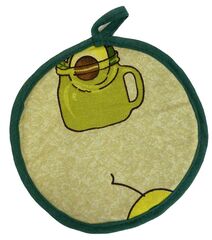 Прихватка рогожка круглая