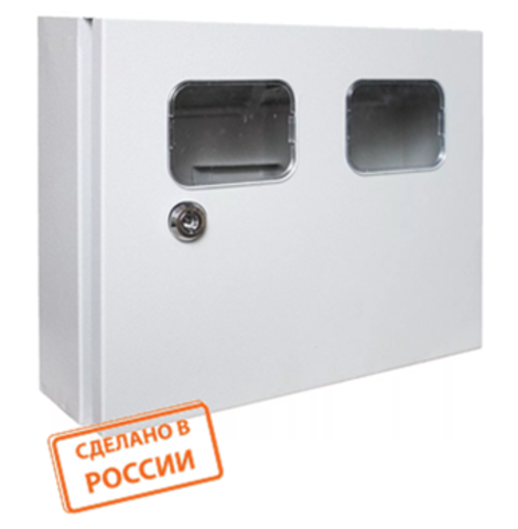 Корпус металлический ЩУ-1ф/2 (на 2 счётчика) 300х400х125 IP54 Народный