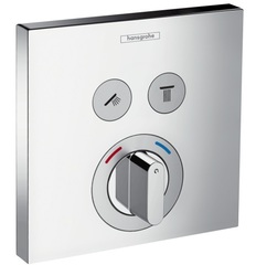 Hansgrohe ShowerSelect S 15768000 Внешняя часть смесителя для душа скрытого монтажа, на 2 потребителя, хром фото