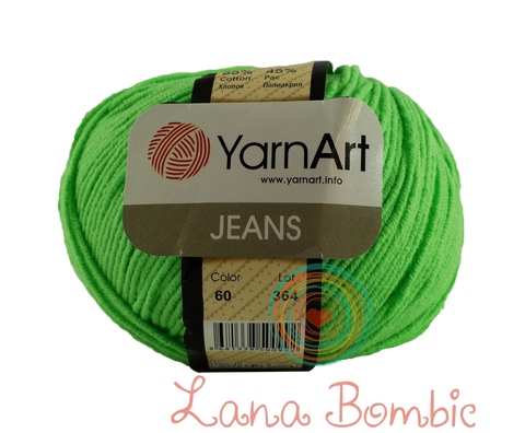 Пряжа YarnArt Jeans 60 салатовый