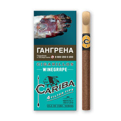 Сигариллы с деревянным мундштуком CARIBA Виноград (Winegrape) (4шт.)