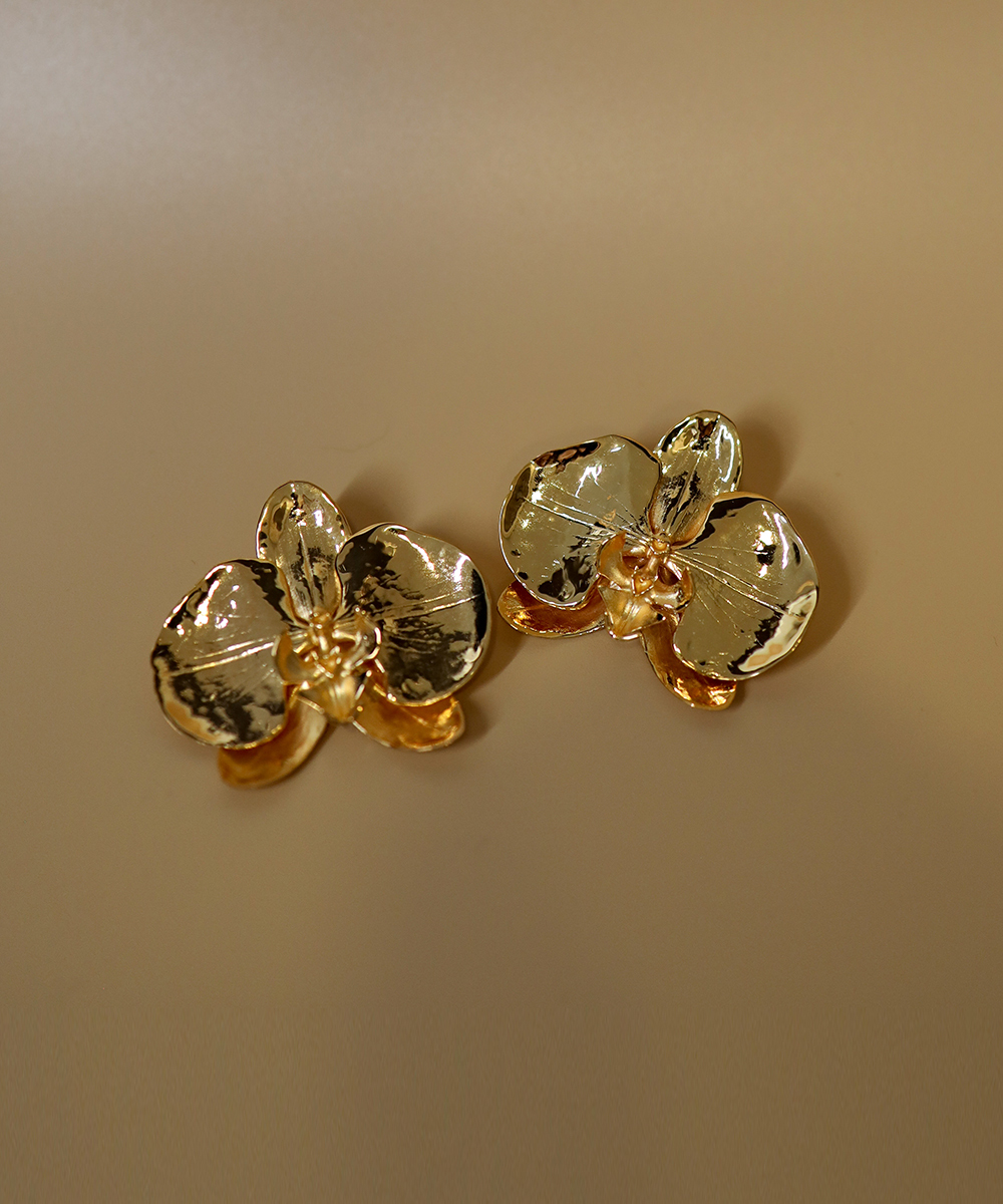 Серьги Орхидея gold