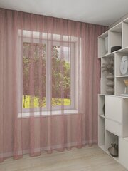 Тюль в гостиную INVA ткань лён "Дождик" 240х200/цвет розовый