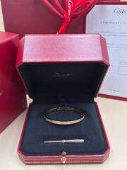 16237- Браслет LOVE small model pave lux качество white/rose/yellow VGOLD