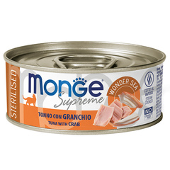 Monge Supreme sterilized для стерилизованных кошек из тунца с крабом 80г