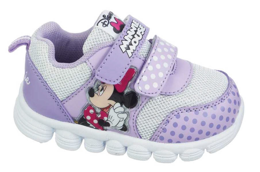 Кроссовки Минни Маус (Minnie Mouse) на липучках для девочек, цвет сиреневый