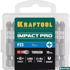 KRAFTOOL Impact PZ2, 50 мм, 10 шт, ударные биты (26193-2-50-S10)