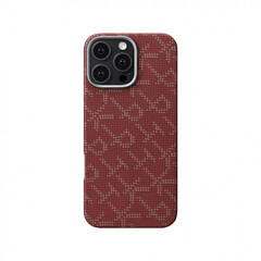 Чехол Pitaka Tactile Woven для iPhone 16 Pro, Красный монограм |Monogram Gold/Red