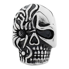 Фото Кольцо ZIPPO, серебристое, в форме черепа, нержавеющая сталь, диаметр 21 мм