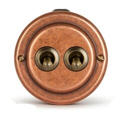 Переключатель (проходной) ретро тумблерый 2 кл. "Старая Медь" VINTAGE-BRASS 30402-3 / 2 группы света, проходной