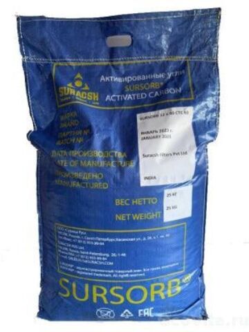 Уголь 12x40 кокосовый активированный SURSORB (25кг/50л)