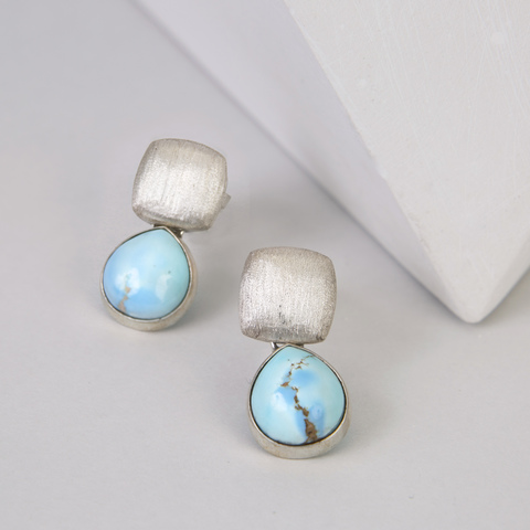 Серьги Silk с Казахстанской Бирюзой