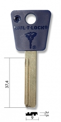 Заготовка вертикального ключа 13431 Mul-T-Lock 076 Orig "7X7" (MUL-T10.P)