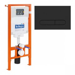BelBagno BB002-80/BB007-PR-NERO.M Инсталляция для унитаза с клавишей смыва, цвет: чёрный фото