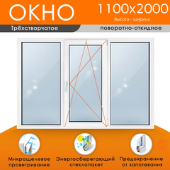 Пластиковое окно 1100 х 2000 ТермА Эко