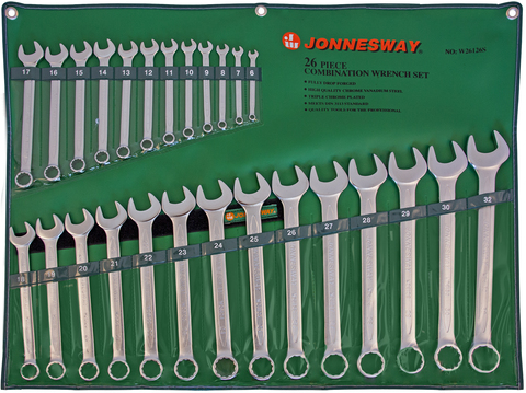 Jonnesway W26126S Набор ключей гаечных комбинированных в сумке, 6-32 мм, 26 предметов 47752