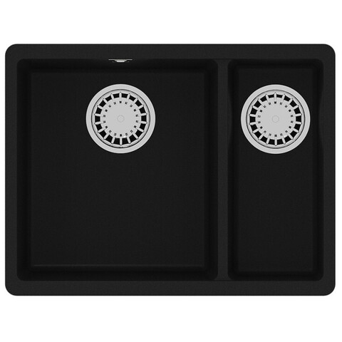 Lemark Sinara 9910079 Кухонная мойка 550.2-U подстольного монтажа с доп.чашей из кварцгранита цвет: Антрацит