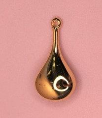 Подвеска капля позолота 31х17 мм
