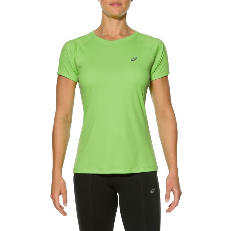 ASICS STRIPE SS TOP женская спортивная футболка салатовая