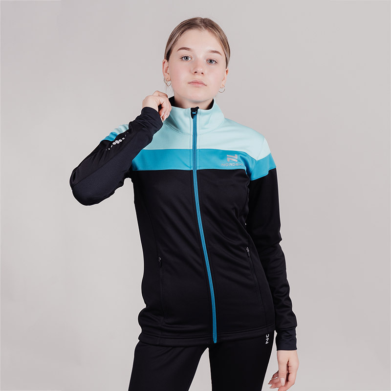 Детская лыжная куртка Nordski Jr Drive black-mint