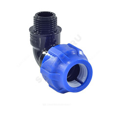 Отвод компрессионная ПЭ Дн 20х3/4"х90гр НР Ру16 VALFEX 1210012420034