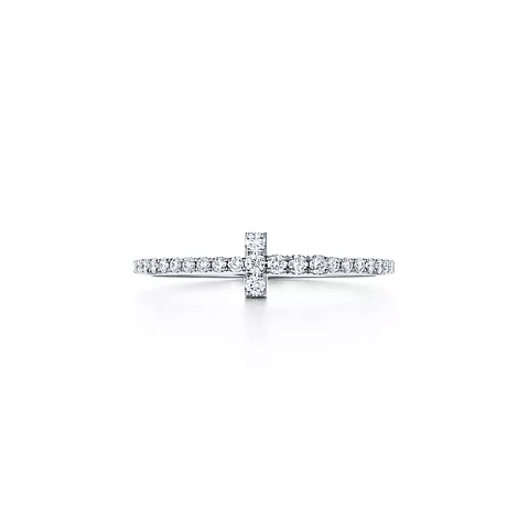Кольцо из белого золота 18к(750проба) с бриллиантами, Tiffany, коллекция T✨Exclusive ✨В наличии