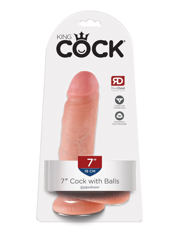 Фаллоимитатор King Cock 7" Cock with Balls - Flesh Pipedream 550621PD