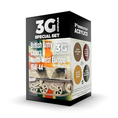 Набор красок AK Interactive British Army Colors Europe 1941-44 Set 3G, 4 краски