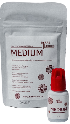 Клей Marilashes MEDIUM 1сек 5 мл