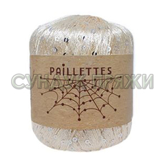 Wool Sea Paillettes 62 экрю с серебром