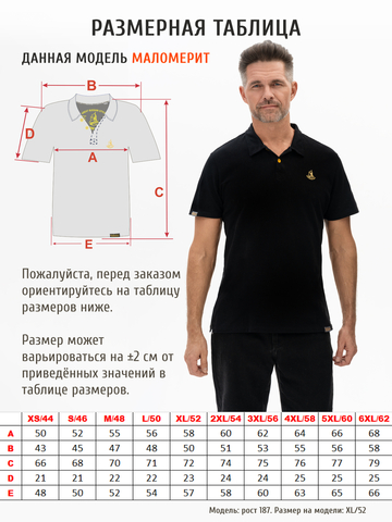 Поло чёрного цвета мужское