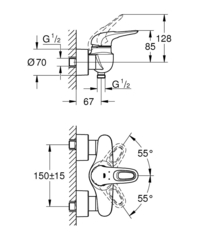 Смеситель для душа GROHE Eurostyle, хром (33590003)