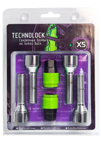 Готовый набор из колёсных болтов М14x1.25 и комплекта секреткок TECHNOLOCK X5