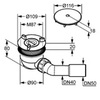 Kludi Tasso 90 2109805-00 Сифон для душевого поддона, цвет: хром