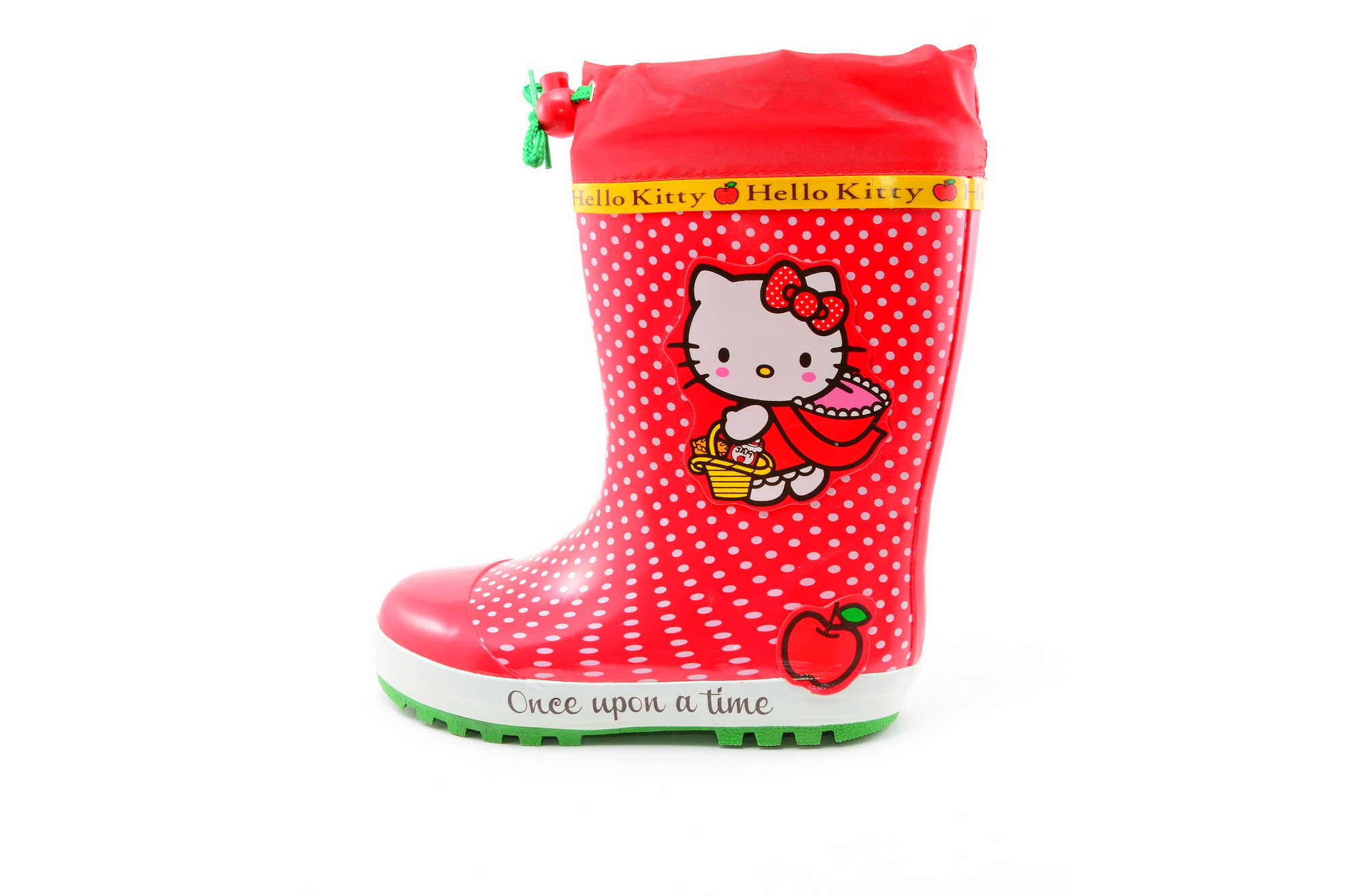 Резиновые сапоги для девочек утепленные Хелло Китти (Hello Kitty), цвет красный