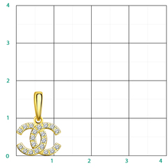 л50244- Подвеска в форме логотипа CHANEL из лимонного золота 585 пробы