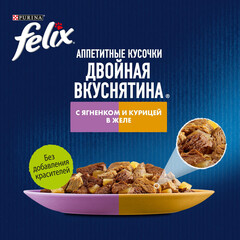 Felix Двойной Вкус пауч для взрослых кошек ягненок,курциа 75 г