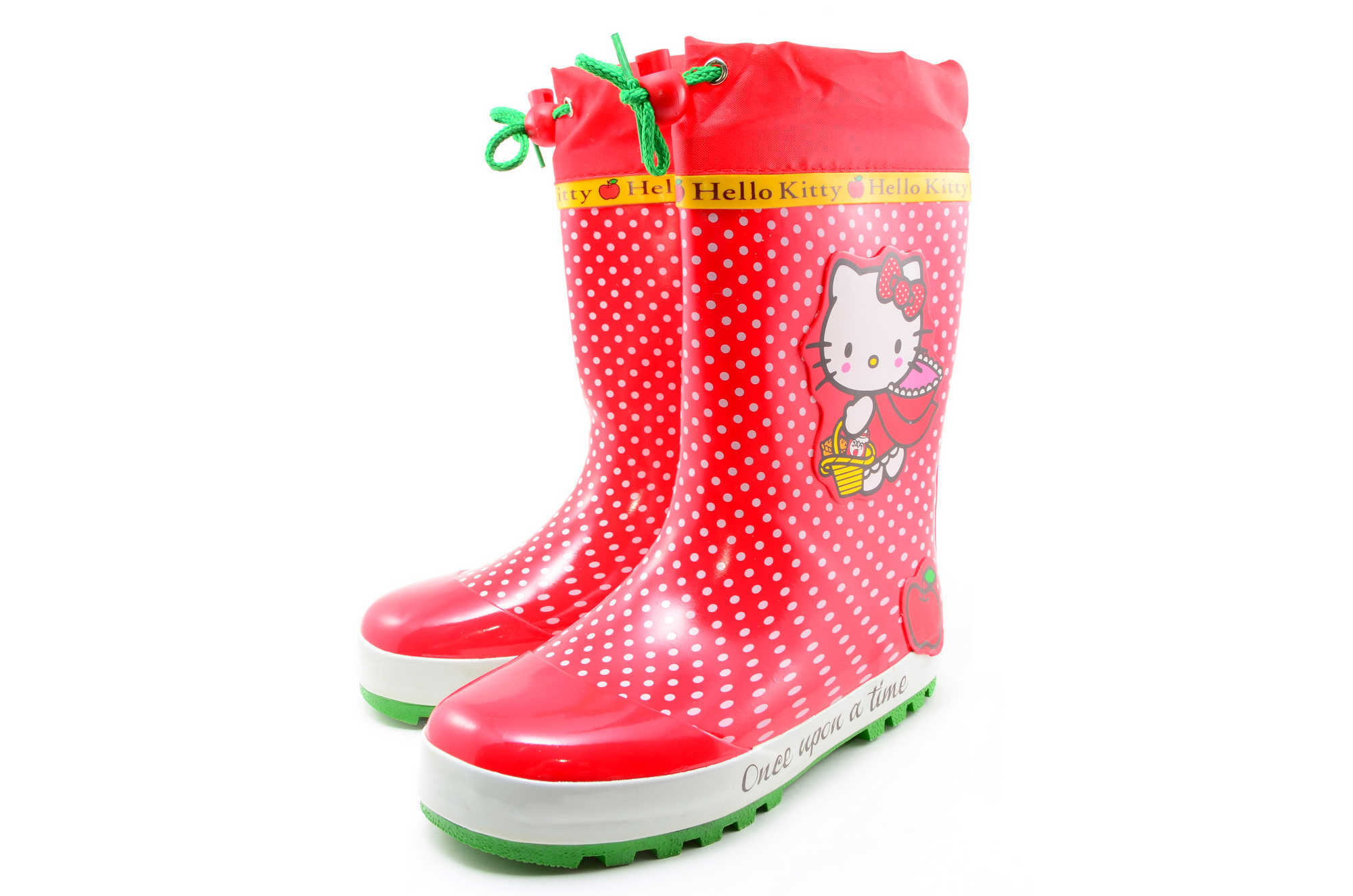 Резиновые сапоги для девочек утепленные Хелло Китти (Hello Kitty), цвет красный