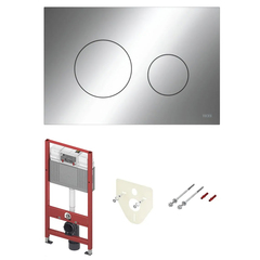 TECE N500921  TECE Комплект (4в1) TECEbase 3.0 c кронштейнами, звукоизоляция, панель смыва TECEloop хром глянцевая (латунный вентиль) фото
