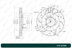 Диск тормозной перфорированный вентилируемый G-brake GFR-02230R правый
