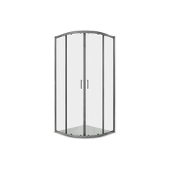Aquatek AQ.RO.090.1GM AQ.RO.090.1GM Душевой уголок 1/4 круга, двери раздвижные 900x900x2000, профиль оружейная сталь, стекло прозрачное 6мм фото