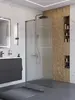 BelBagno UNO-L-1-TB-100-FL-GM Душевая перегородка универсальная с односторонним входом, стекло рифлёное, профиль Оружейная сталь, 1000x2000 мм