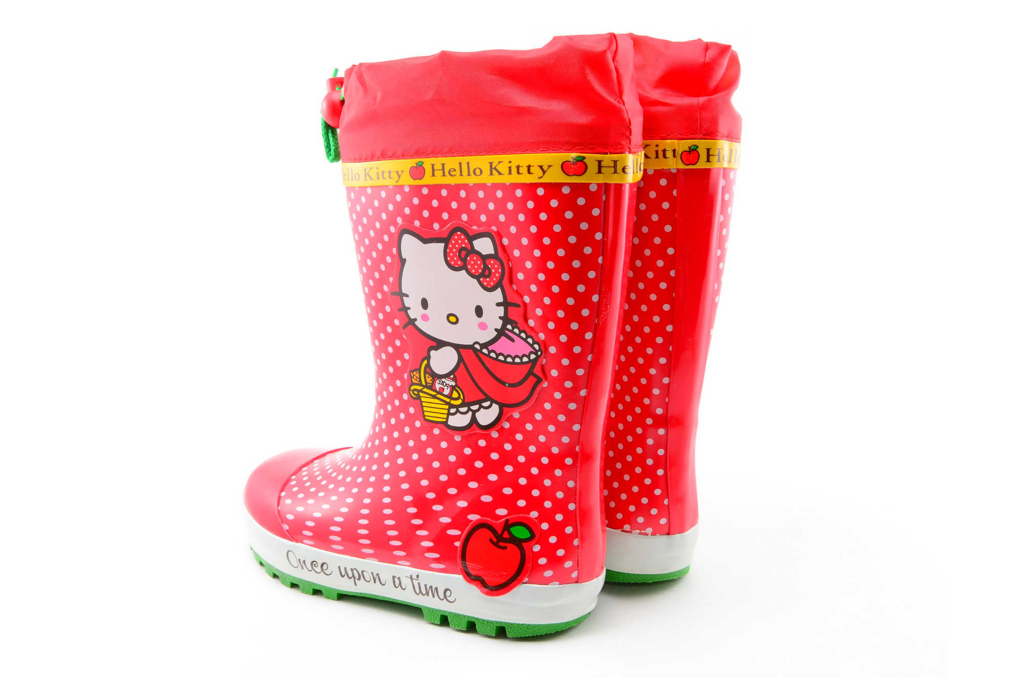 Резиновые сапоги для девочек утепленные Хелло Китти (Hello Kitty), цвет красный