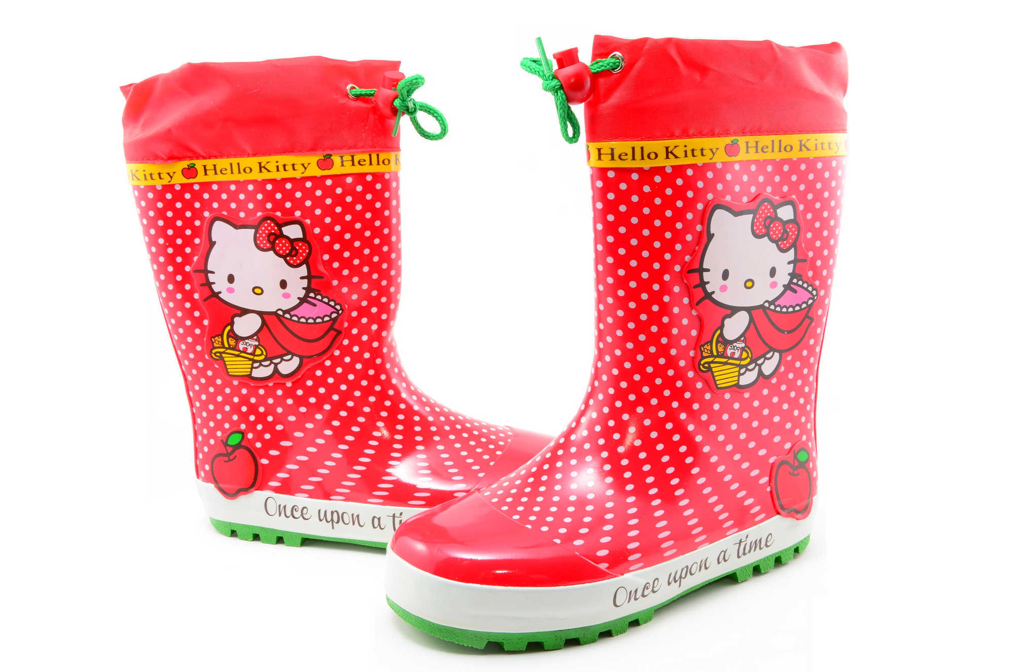 Резиновые сапоги для девочек утепленные Хелло Китти (Hello Kitty), цвет красный