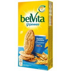 Печенье песочное Юбилейное BelVita Утреннее мульти-злаковое 225 г
