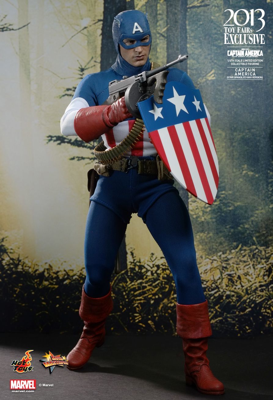 Фигурка Капитан Америка Звездно-полосатый флаг из фильма Первый мститель Hot Toys 1/6