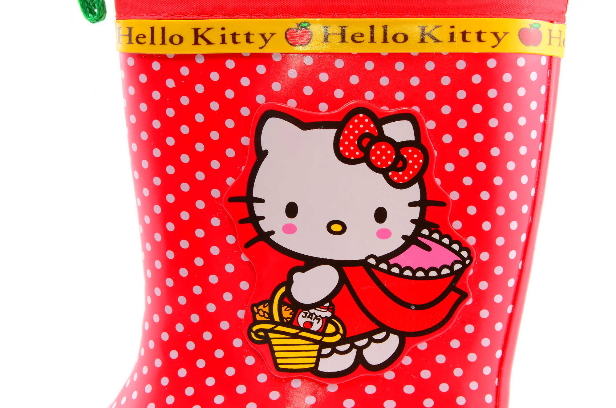Резиновые сапоги для девочек утепленные Хелло Китти (Hello Kitty), цвет красный
