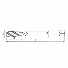 Метчик М12х1,75 (Машинный, винт., XL) HSSE-TiN 6h C/2-3P R45 150мм a=6,5 H-Tools 32086THT